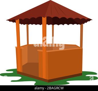 Gazebo, illustration, vector on white background Stock Vector
