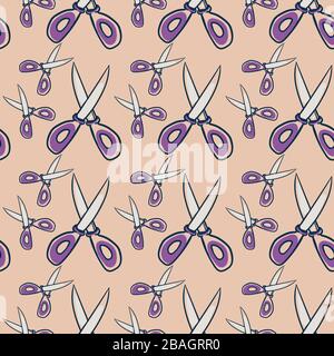 Scissors pattern, illustration, vector on white background Stock Vector