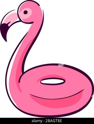 Flamingo inflatable swim ring - summer vector illustration Stock Vector ...