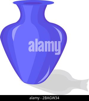 Blue vase, illustration, vector on white background Stock Vector