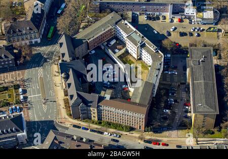 , Court at the Court Street in Oberhausen, 12.03.2015, aerial view, Germany, North Rhine-Westphalia, Ruhr Area, Oberhausen Stock Photo