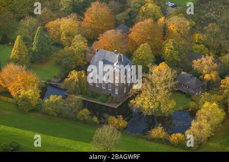 , castle Wohnung, 13.11.2013, aerial view, Germany, North Rhine-Westphalia, Ruhr Area, Voerde Stock Photo