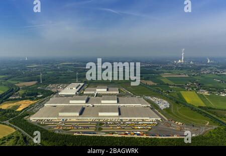 distribution centre of IKEA in Dortmund-Ellinghausen, which was built on a former heap of Hoesch AG, 05.05.2014, aerial view, Germany, North Rhine-Wes