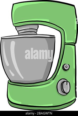Green juicer, illustration, vector on white background Stock Vector
