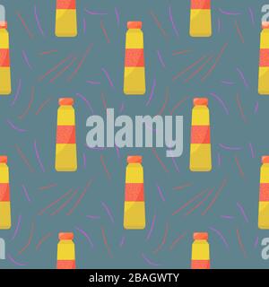 Bottles pattern, illustration, vector on white background Stock Vector