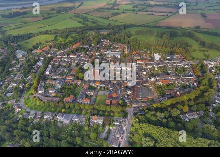 city centre of Rheinberg, 21.09.2013, aerial view, Germany, North Rhine-Westphalia, Ruhr Area, Rheinberg Stock Photo