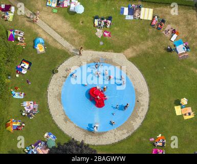 , Swimming bath on Mittelstrasse in Ennepetal, 23.07.2013, aerial view, Germany, North Rhine-Westphalia, Ruhr Area, Ennepetal Stock Photo