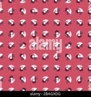 Parrot head pattern, illustration, vector on white background Stock Vector