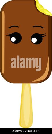 Ice cream on stick, illustration, vector on white background Stock Vector