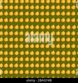 Onions pattern, illustration, vector on white background Stock Vector