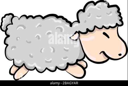 Small ram, illustration, vector on white background Stock Vector