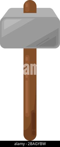 Thors hammer, illustration, vector on white background Stock Vector