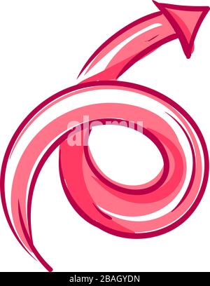 Pink arrow, illustration, vector on white background Stock Vector