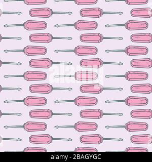 Screwdriver pattern, illustration, vector on white background Stock Vector