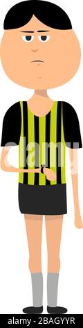 Soccer referee, illustration, vector on white background Stock Vector