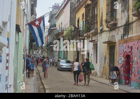 The atmospheric streets of Havana Vieja, Havana, Cuba Stock Photo