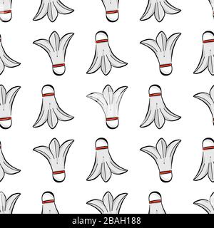 Badminton ball pattern, illustration, vector on white background Stock Vector
