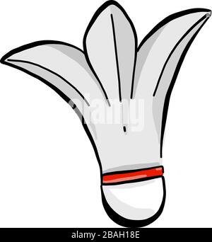 Badminton ball, illustration, vector on white background Stock Vector