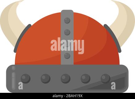 Viking helmet, illustration, vector on white background Stock Vector