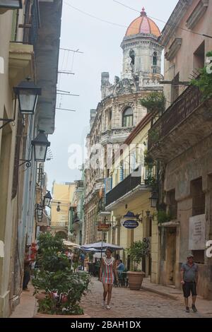 The atmospheric streets of Havana Vieja, Havana, Cuba Stock Photo