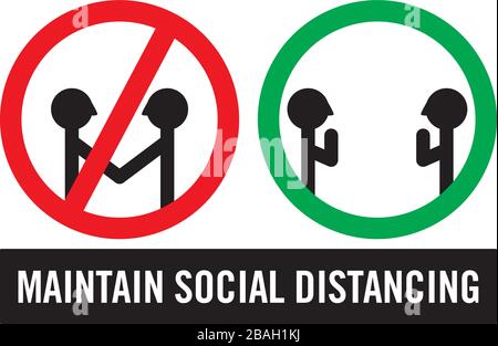 Maintain Social Distancing Sign Isolated Vector Illustration Stock Vector