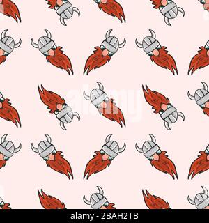 Vikings pattern, illustration, vector on white background Stock Vector