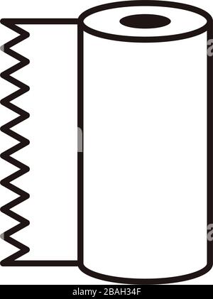 absorbent towels roll line style icon Stock Vector