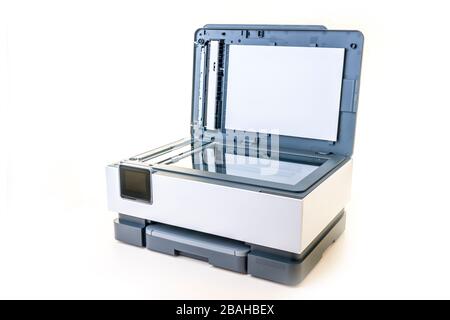 Multifunction printer isolated on white Stock Photo