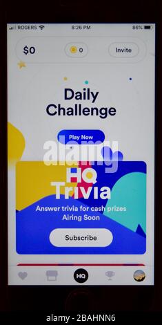HQ Live Trivia Game Show, App on home screen of iPhone Stock Photo - Alamy