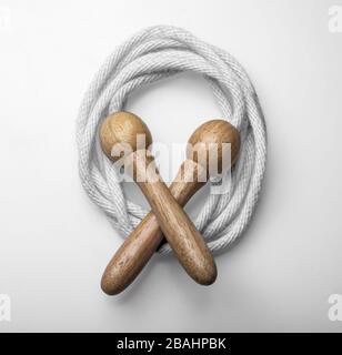 Wooden Handle Jump Rope Stock Photo