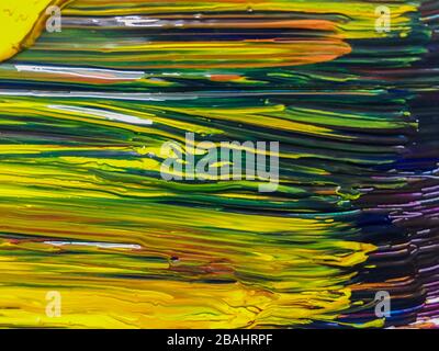 Abstract painting color texture. Modern futuristic pattern. Multicolor dynamic background. hand made oil painted on paper with line and stroke Stock Photo
