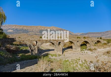 Old Kordhoce bridge from Ottoman period in Albania Stock Photo