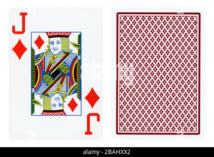 Jack of Diamonds playing card isolated on white Stock Photo