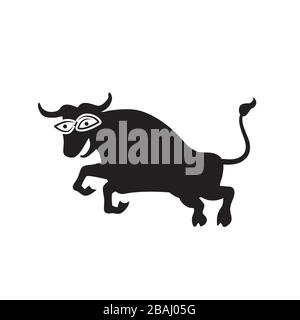 The Jolly bull logo on a white isolated background. Vector image Stock Vector