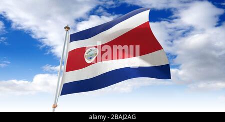 Costa Rica - waving flag - 3D illustration Stock Photo