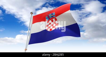 Croatia - waving flag - 3D illustration Stock Photo