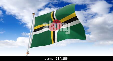 Dominica - waving flag - 3D illustration Stock Photo