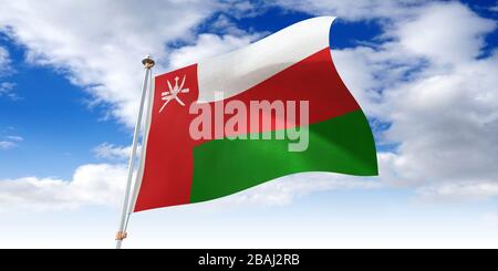 Oman - waving flag - 3D illustration Stock Photo