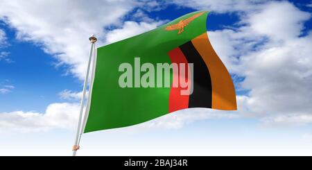 Zambia - waving flag - 3D illustration Stock Photo