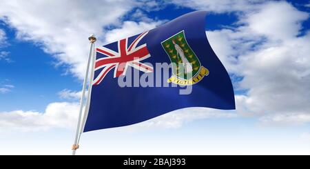 British Virgin Islands - waving flag - 3D illustration Stock Photo