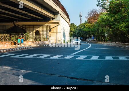 New Delhi, India. 22nd Mar 2020. A street view near RK Puram Metro Station, New Delhi after called off citizen curfew to prevent pandemic novel corona Stock Photo