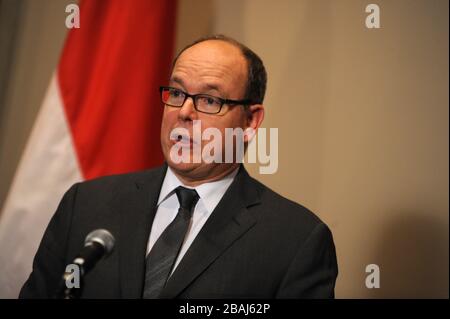 Manhattan, United States Of America. 15th Dec, 2015. NEW YORK, NY - DECEMBER 14: Prince Albert II of Monaco meets with Ban Ki-moon, Secretary General of the United Nations, at the United Nations on December 14, 2015 in New York City. People: Prince Albert II of Monaco Credit: Storms Media Group/Alamy Live News Stock Photo