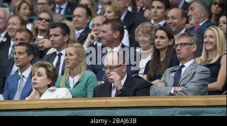 London, UK. 08th July, 2015. LONDON, ENGLAND - JULY 08: Prince Albert II of Monaco attend day nine of the Wimbledon Lawn Tennis Championships at the All England Lawn Tennis and Croquet Club on July 8, 2015 in London, England People: Prince Albert II of Monaco Credit: Storms Media Group/Alamy Live News Stock Photo