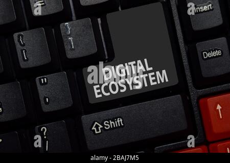 Digital Ecosystem isolated on laptop keyboard background Stock Photo