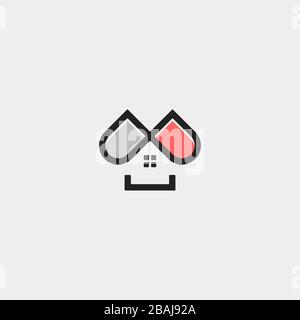 Home Capsule Logo Template Vector Design illustration Stock Vector