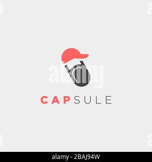 Cap Capsule Logo Template Vector Design Illustration Stock Vector