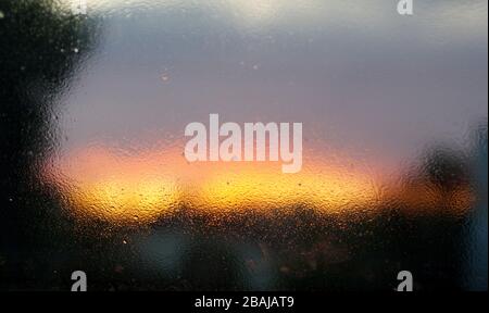 Rain drops on window glasses surface Stock Photo