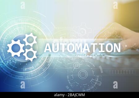 Business and manufacturing process Automation, smart industry, innovation and modern technology concept Stock Photo