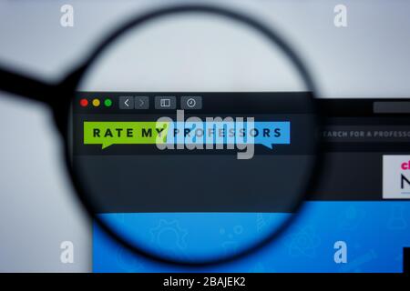 Los Angeles, California, USA - 17 Jule 2019: Illustrative Editorial of RATE MY PROFESSORS website homepage. RATEMYPROFESSORS logo visible on display screen. Stock Photo