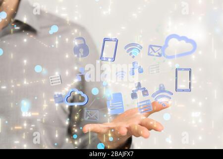 A data code binary concept 3d Stock Photo
